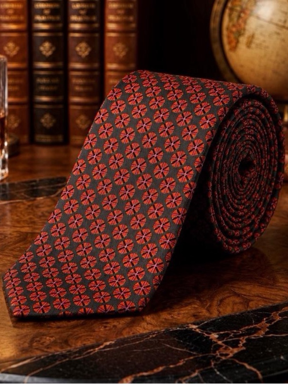 COOGI Red/Purple Medallion Micro-Pattern Tie & Diagonal Stripe Pattern Tie (2) - Picture 2 of 9